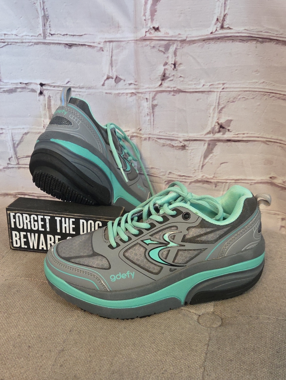 gdefy Women's Gray and Mint Athletic Walking Shoes
